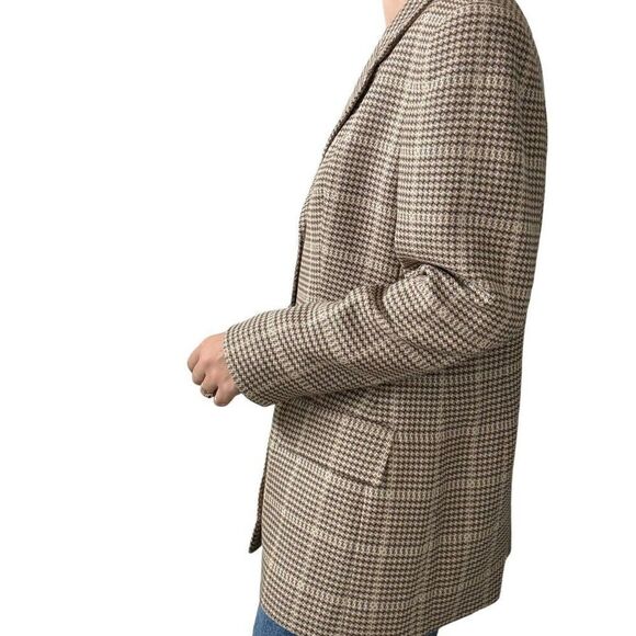 Vintage Womens Escada Brown Wool Cashmere Preppy Academia Blazer Sz 44 - Picture 7 of 11